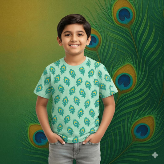 All-Over Peacock Plume Kids' Jersey