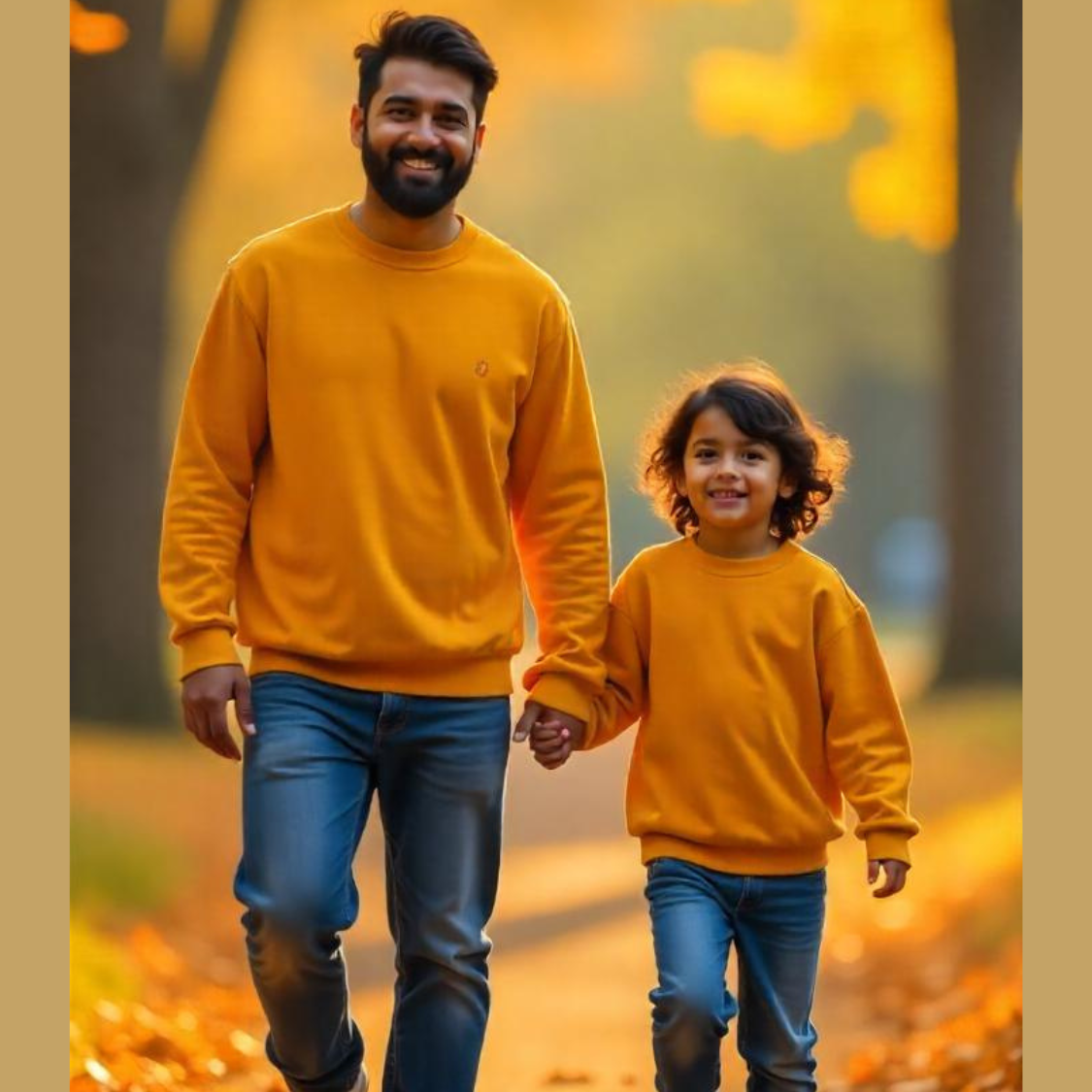 Mustard Twinning Dad and kids Sweatshirts - Best Father's day Gifts