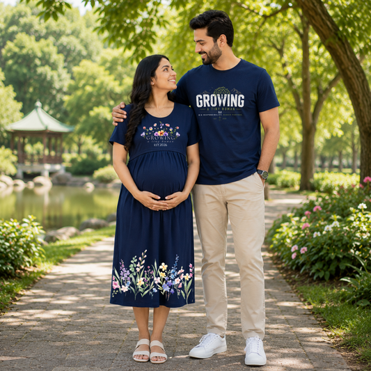 Growing a Tiny Human Feeding & Nursing Dress with Matching Dad T-Shirt