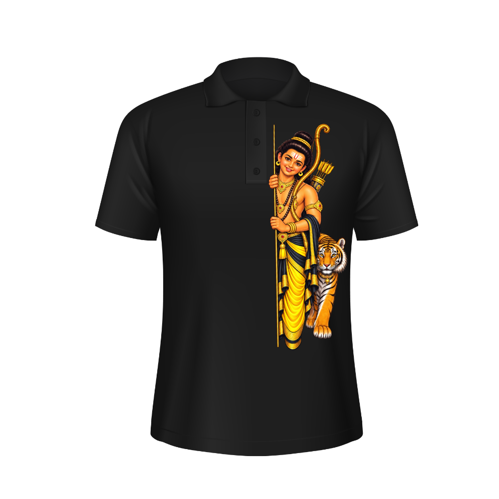 Lord Ayyappa Black T-Shirt | Swamiye Saranam Ayyappa | Sabarimala Yatra Special
