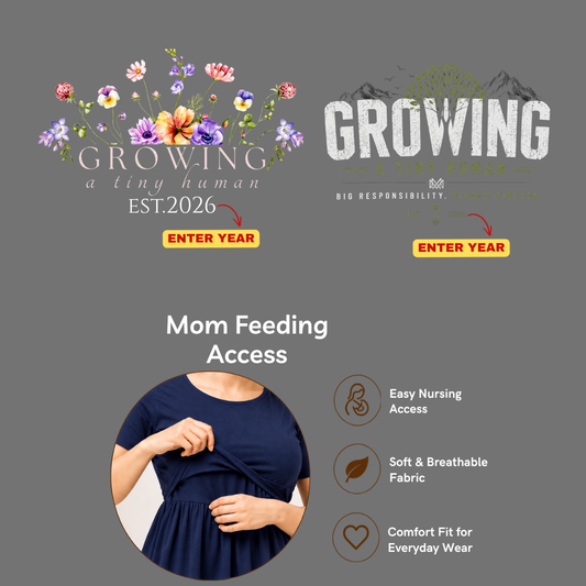 Growing a Tiny Human Feeding & Nursing Dress with Matching Dad T-Shirt
