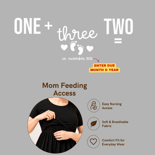 One Plus Two Equals Three Feeding & Nursing Dress with Matching Dad T-Shirt