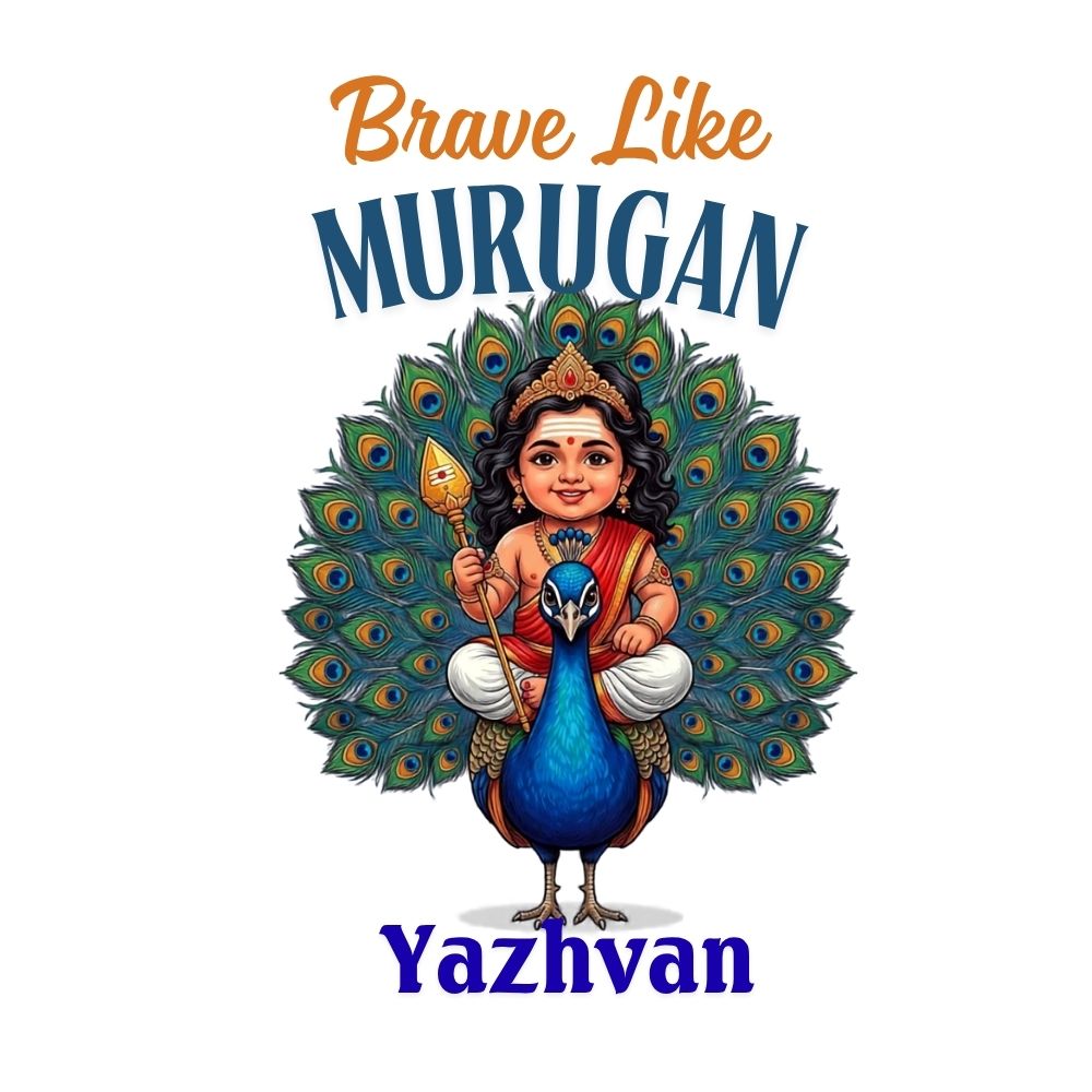 Custom Name Murugan Graphic T-Shirt for Kids | Temple Theme Tee