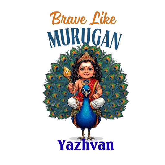 Custom Name Murugan Graphic T-Shirt for Kids | Temple Theme Tee
