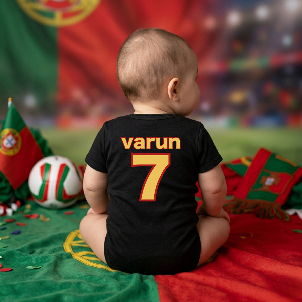 Portugal Baby Football Romper – Customized Infant Soccer Onesie