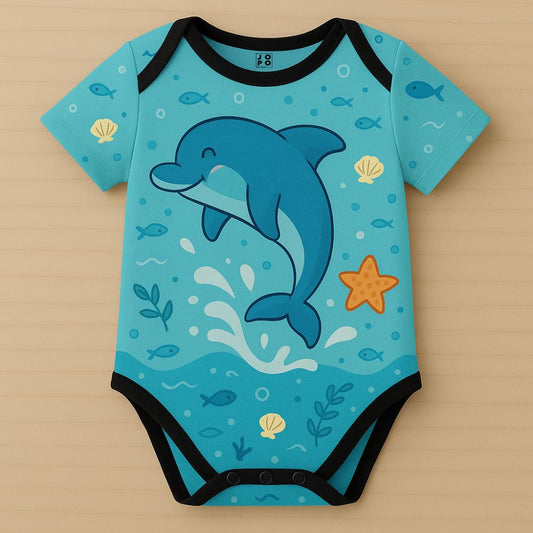 Sweet Little Dolphin Newborn Baby Romper Jersey