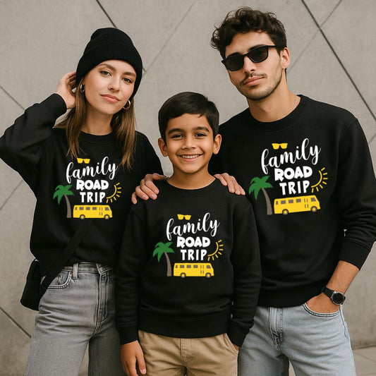 Trendy Travel Fit for Parents & Kids - Family Sweatshirt Black