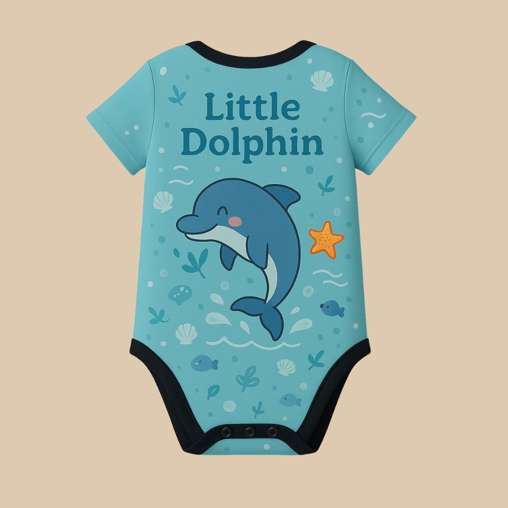 Sweet Little Dolphin Newborn Baby Romper Jersey