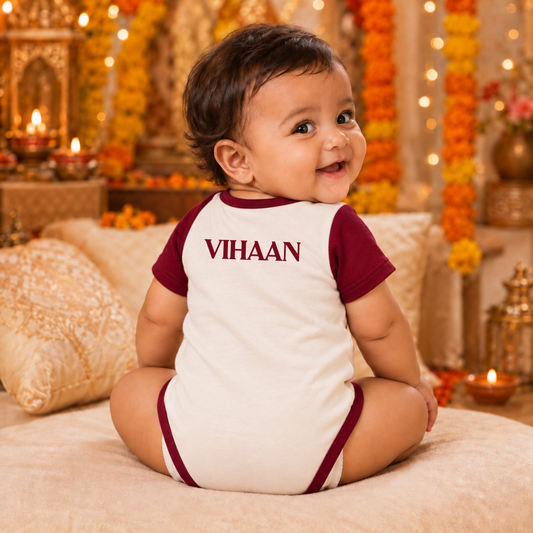 Roar With Maa Durga Baby Romper | Durga Puja Festive Onesie for Infants