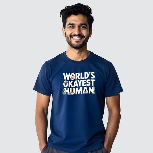 World's Okayest Human - Effortlessly Cool Men's Casual Tees
