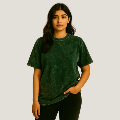 Customised Oversized T Shirt - Vintage Maroon Red