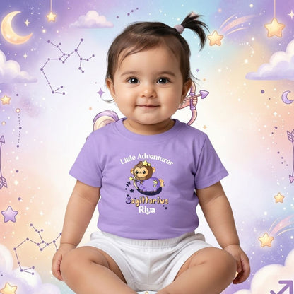 Personalized Sagittarius Kids T-Shirt | Little Adventurer Custom Name Zodiac Tee