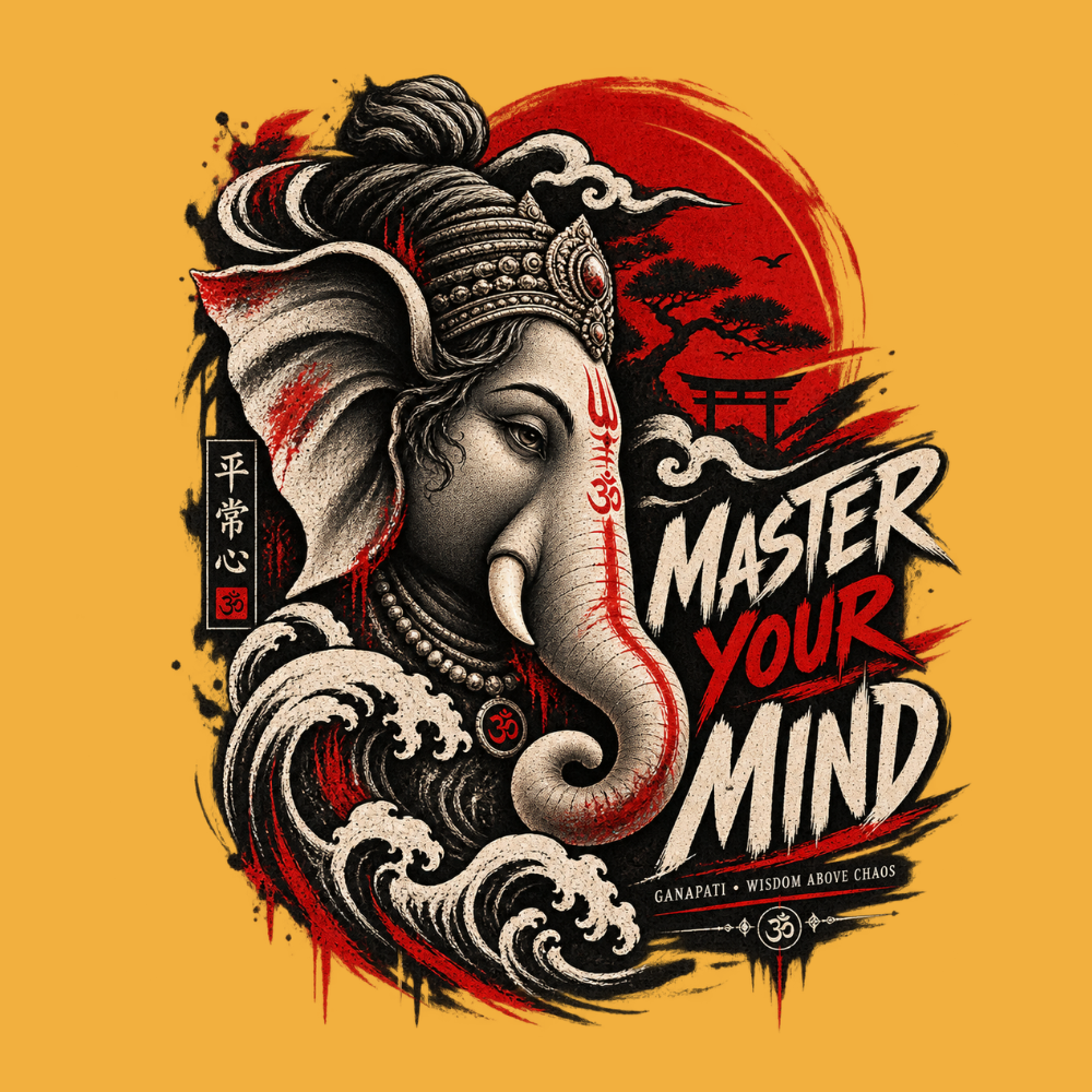 Master Your Mind Lord Ganesha T-Shirt for Men | Ganesh Chaturthi Special T-Shirt