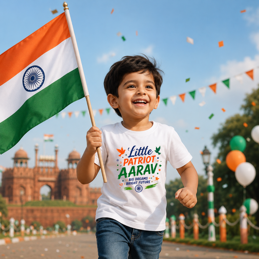 Personalized Tricolor Kids T-Shirt | Independence Day Outfit
