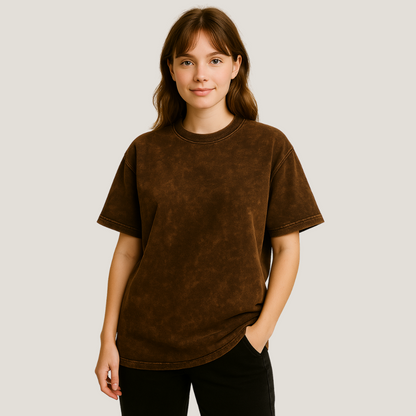 Customised Oversized T Shirt - Vintage Maroon Red