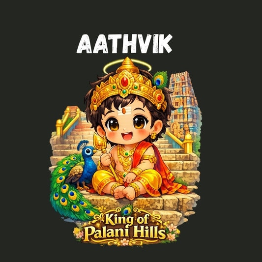 King of Palani Hills Personalized Kids T-Shirt | Custom Name Murugan Tee