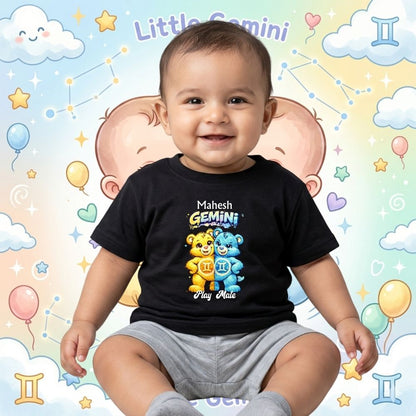 Personalized Gemini Kids T-Shirt | Little Gemini Play Mate Custom Name Zodiac Tee