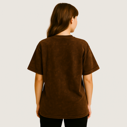 Customised Oversized T Shirt - Vintage Maroon Red