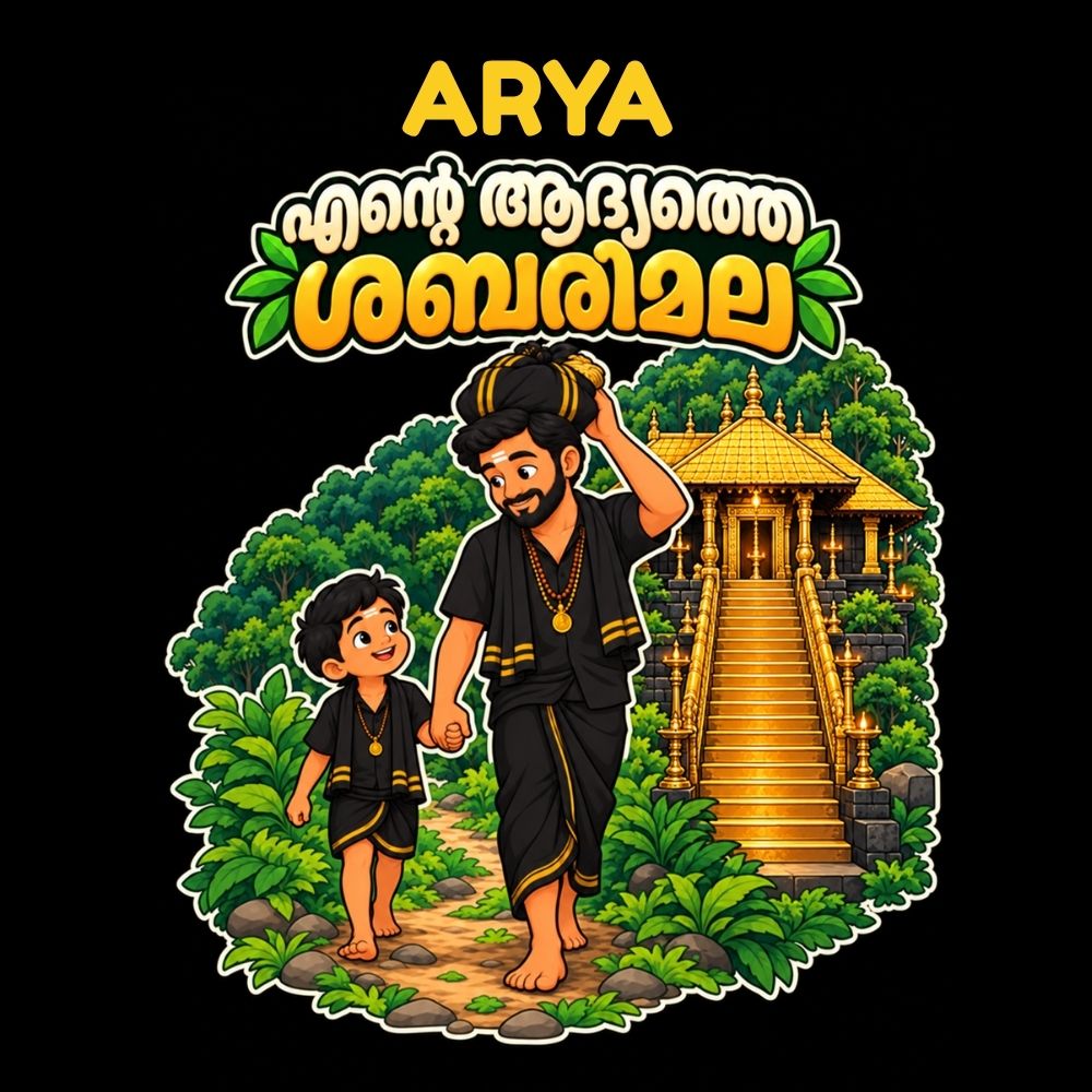 Customized Ayyappan T-Shirt for Kids | Name Printed First Yatra Tee