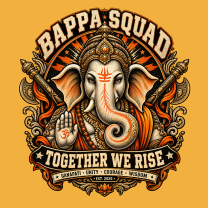 Bappa Squad Together We Rise T-Shirt for Men | Ganesh Chaturthi Group customized T-Shirt