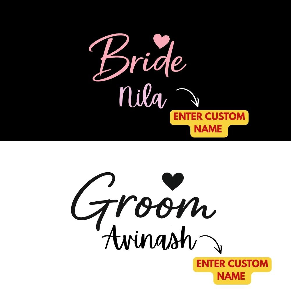 Romantic Bride Groom Couple Tees for Wedding Celebration