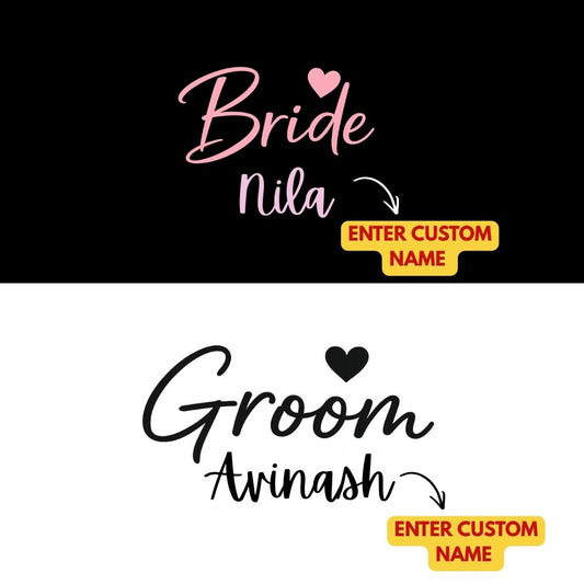 Romantic Bride Groom Couple Tees for Wedding Celebration