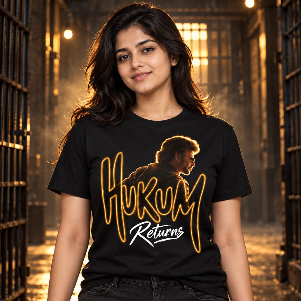 Hukum Returns Black Graphic T-Shirt | Jopokart