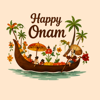 Onam Sibling T-Shirt & Baby Romper Combo | Matching Kerala Festival Outfit