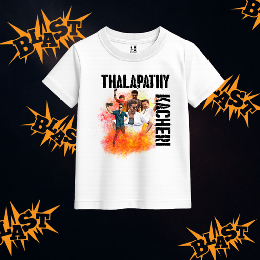Thalapathy Vijay "Kacheri Mass" Graphic White T-Shirt