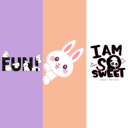 Cute Baby Bunny & Panda Printed Cotton Romper Combo | Soft & Breathable Onesies for Newborns & Infants