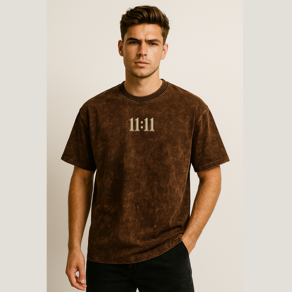 Customised Urban Wash Oversized Tee – Vintage Rust Brown
