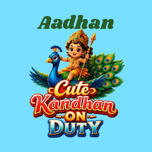 Cute Kandhan On Duty Custom Name T-Shirt for Boys and Girls