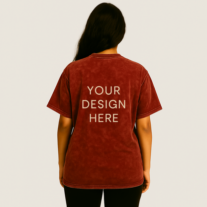 Vintage Maroon Red - Customised Oversized T Shirt