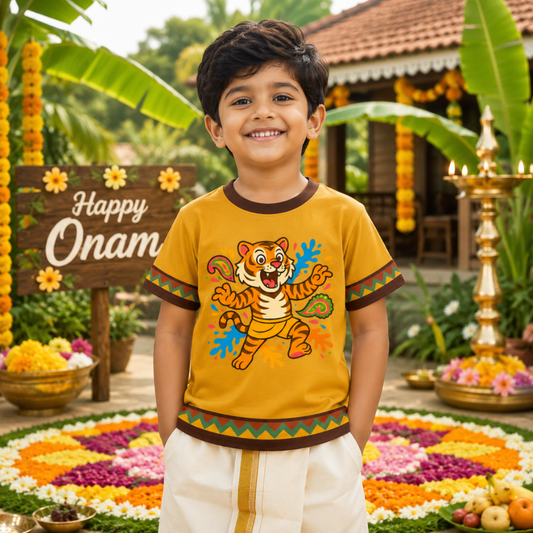 Roar This Onam – Pulikali Kids Jersey (Festive Must-Have!)