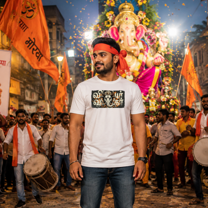 Tamil Vinayagar T-Shirt for Men | Lord Ganesha Tamil Typography White T-Shirt