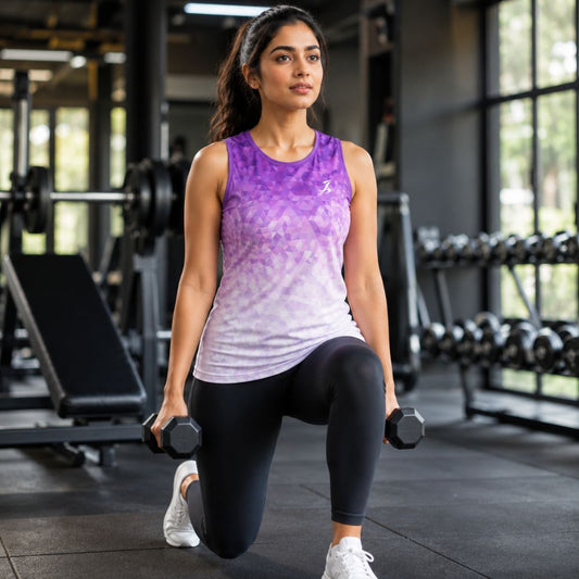 Women's Purple Gradient Dry-Fit Sports Tank for Gym & Running
