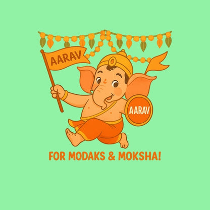 Ganesh Chaturthi 2025 Kids T-Shirt - Marching with Bappa Festive Name T-Shirt