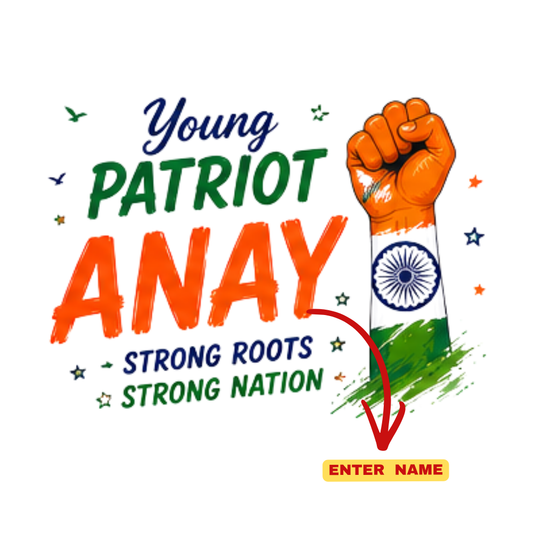 Personalized Little Warrior of Bharat Kids T-Shirt