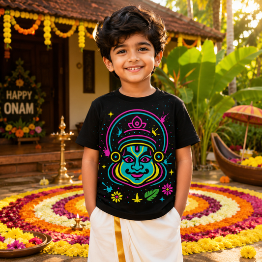 Neon Pop Kathakali - Unique Onam Jersey for kids