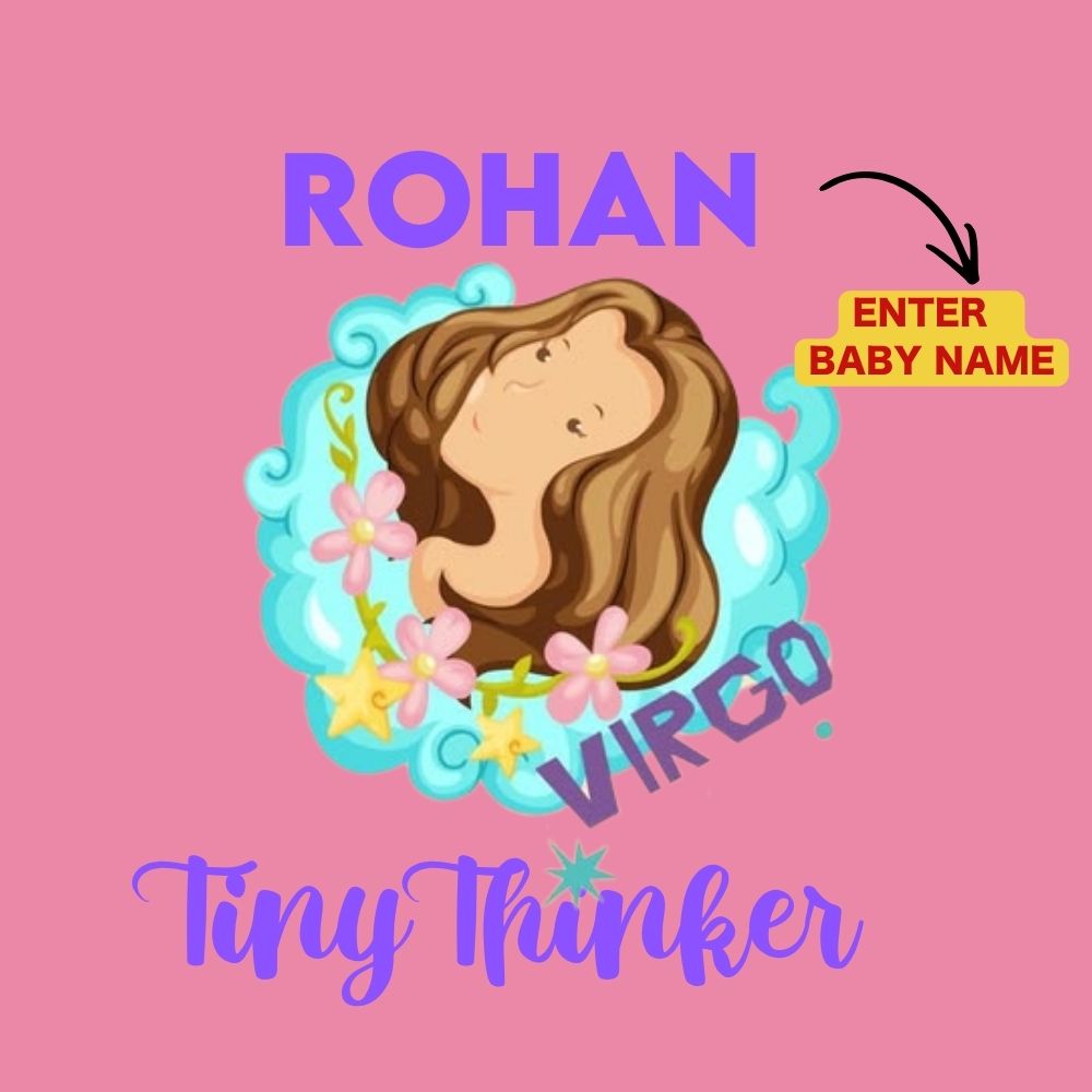 Little Virgo Tiny Thinker Custom Name Baby Romper