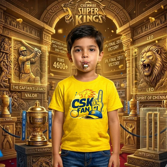 CSK Kids Fan Jersey T-Shirt – Whistle Podu Cricket Yellow Tee