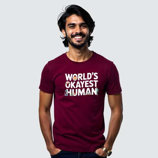 World's Okayest Human - Effortlessly Cool Men's Casual Tees