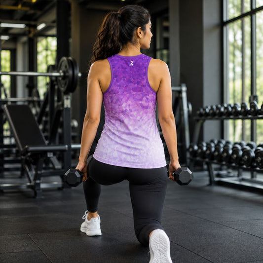 Women's Purple Gradient Dry-Fit Sports Tank for Gym & Running