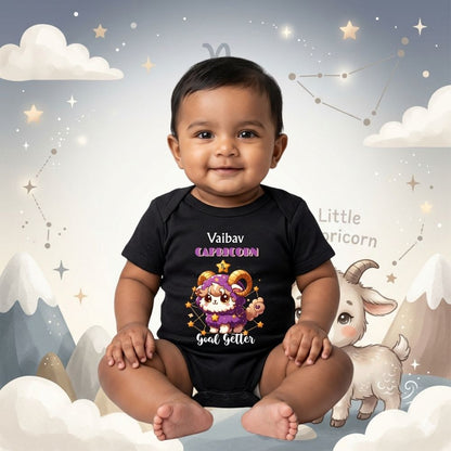 Little Capricorn Goal Getter Personalized Baby Romper