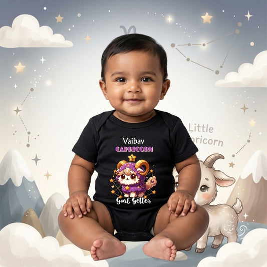 Little Capricorn Goal Getter Personalized Baby Romper