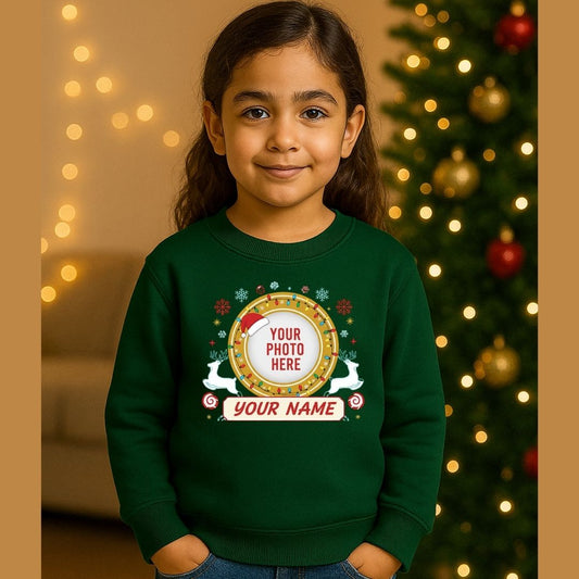 Personalized Photo Christmas Sweatshirt for Kids | Custom Picture & Name Outfit