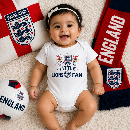 England Little Fan Baby Romper – Personalized Infant Football Onesie with Name & Number