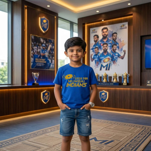 MI IPL Baby Tshirt with Custom Name | Personalised Number Mumbai Indians Kids Outfit