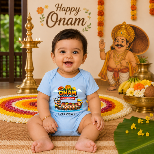 Happy Onam Baby Romper | Premium Cotton Kerala Festival Outfit