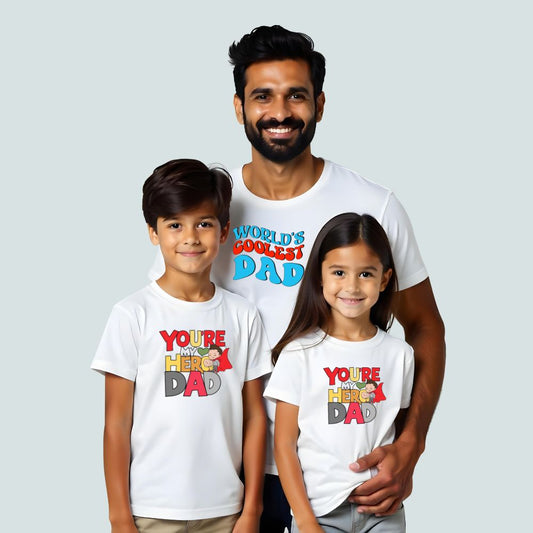 Worlds Coolest Dad - SuperHero Matching Combo Tahirts